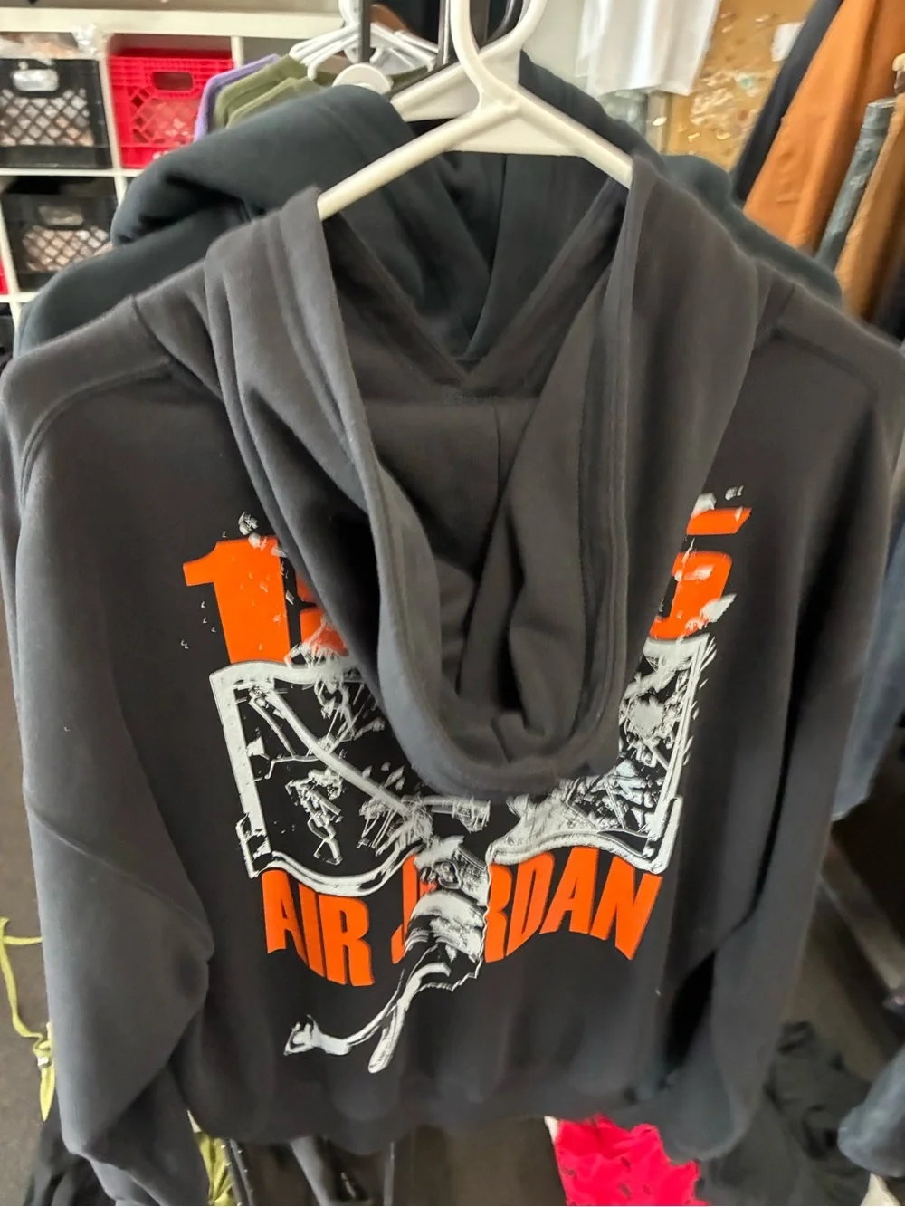 Jordan Sweatshirt Men’s Black Brooklyn Fleece Hoodie Sweater Nike Air SZ SM Used